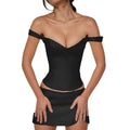 Top Corset com Zíper Frontal e Alças Duplas