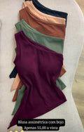 blusa assimetrica com bojo
