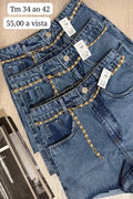 short jeans com cinto